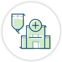 Infusion bag and hospital icons